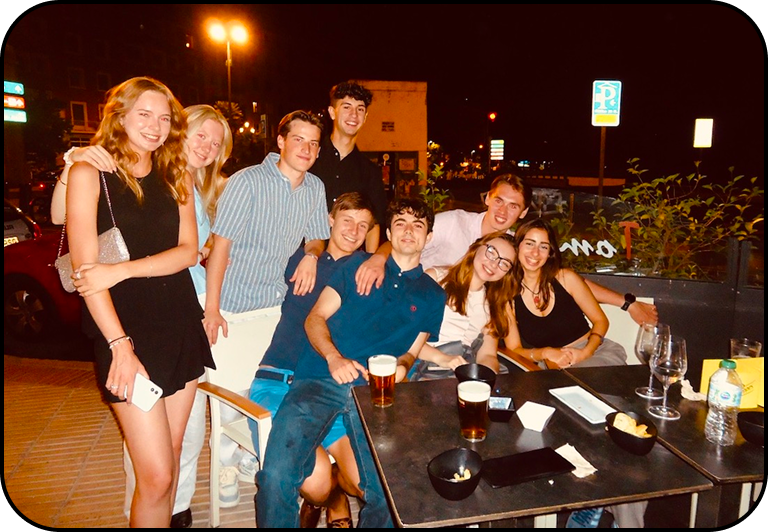 Group of friends in Madrid