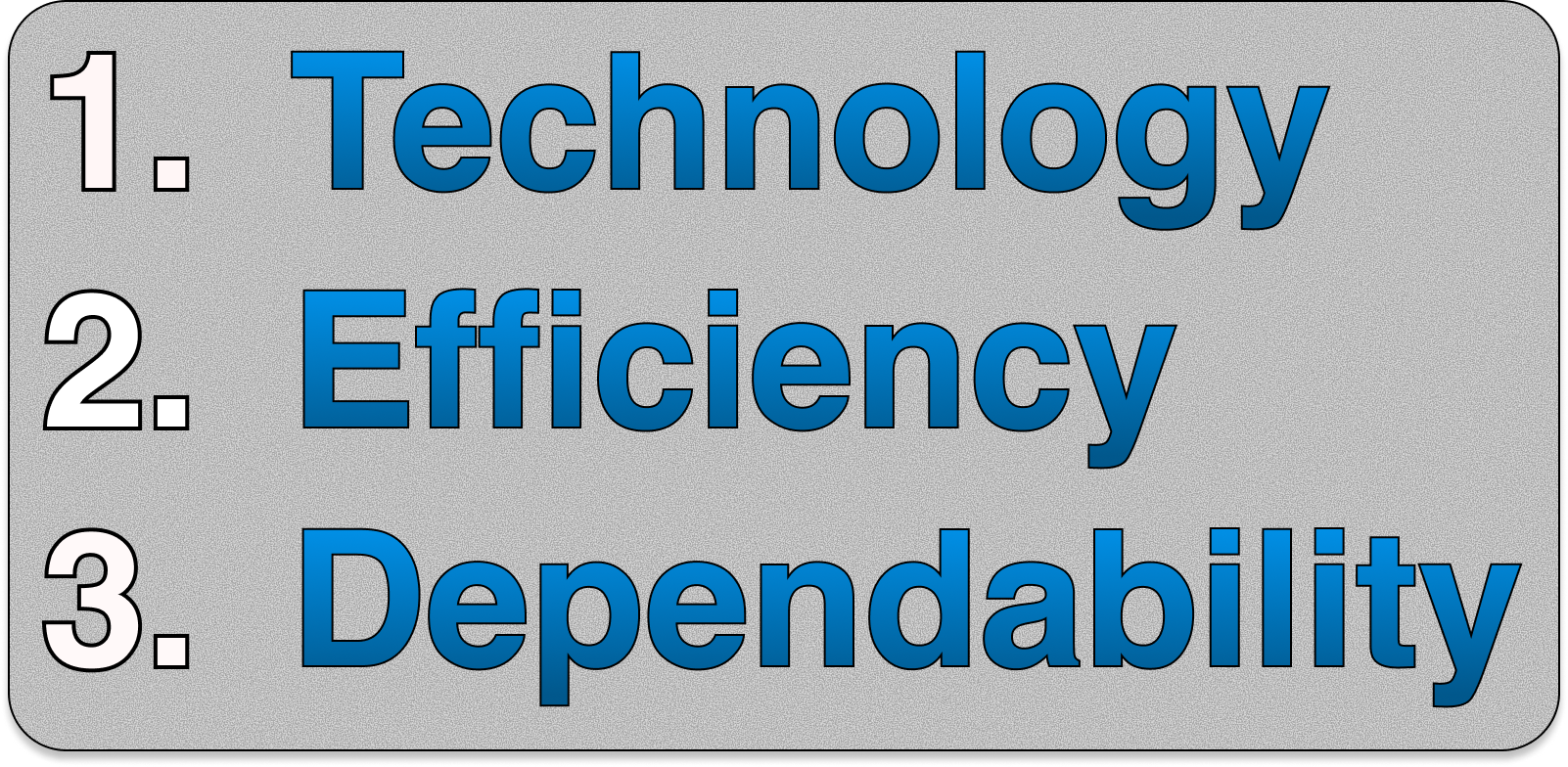 Technology, Efficiency, Dependability